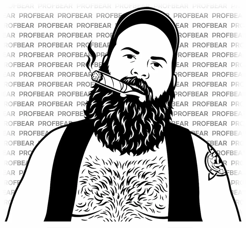 ProfBear with Cigar artwork