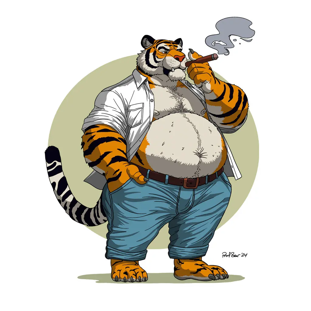 Smoking Tiger artwork